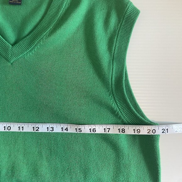 Brooks Brothers V Neck Supima Cotton Green Sweater Vest Size M Preppy Academia - Picture 5 of 8
